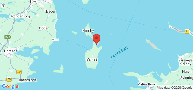 Kort over Stavns Fjord Samsø Fredet Område