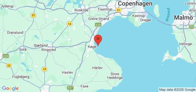 Kort over Reduceret dybde Anduvningen til Køge Havn