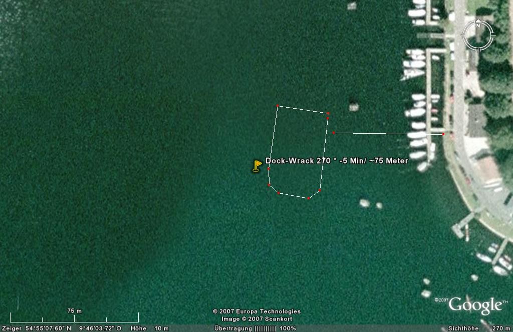 Luftfoto med dokvragets position
Kilde: Bubblewatcher – https://www.bubblewatcher.de/schwimmdock/