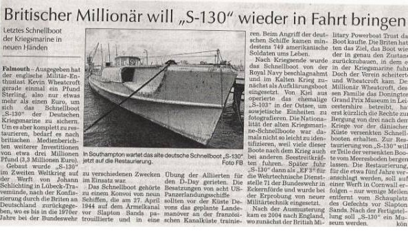 Fælles kildebillede: Avisudklip fra kildeberetningen om bådgruppen. Kilde: Bubblewatcher – https://www.bubblewatcher.de/4-schnellboote/