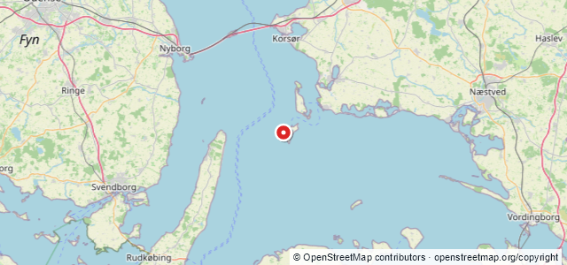 Kort over Langelandsøre Stenrev (Omø)