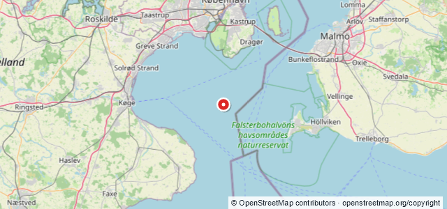 Kort over Miner bjærget, Køge Bugt