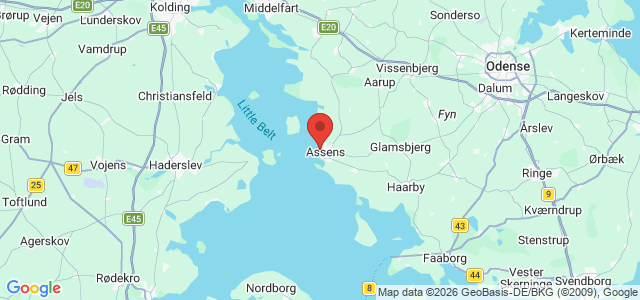 Kort over Reduceret dybde Assens