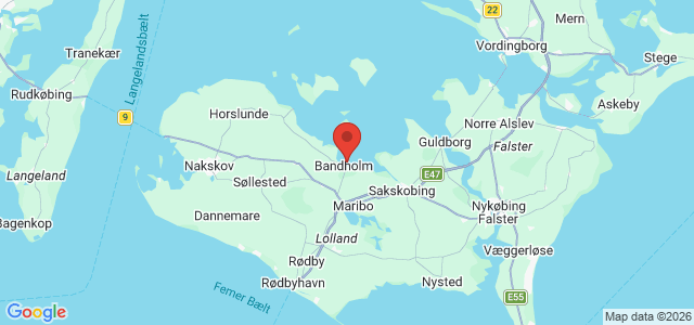 Kort over Reduceret dybde Bandholm Havn
