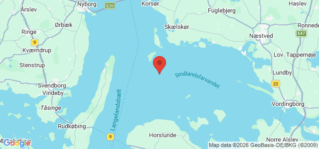 Kort over Reduceret dybde Smålandsfarvandet Omø Tofte SE