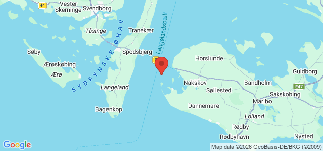Kort over Reduceret dybde Nakskov Fjord W
