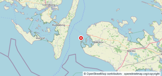 Kort over Reduceret dybde Nakskov Fjord W