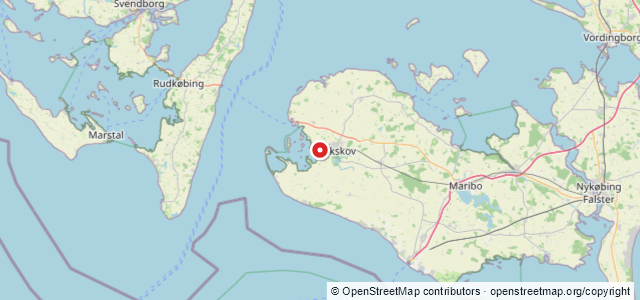 Kort over Reduceret dybde Nakskov Fjord E
