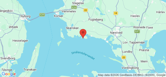 Kort over Karrebæksminde Bugt. Glænø S