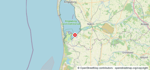 Kort over Vrag Ringkøbing Fjord. Falen Dyb.
