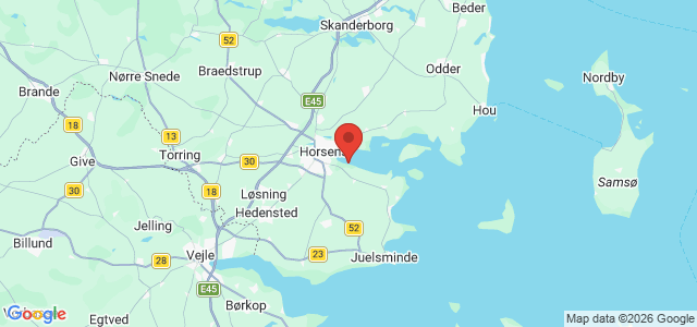 Kort over Vrag Horsens Fjord. Boller Nederskov.