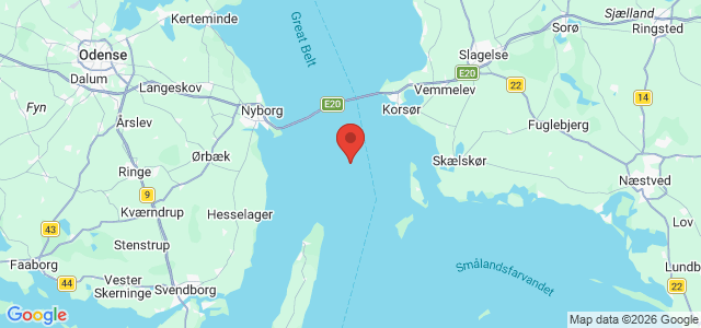 Kort over Tabt anker Vengeancegrund N.