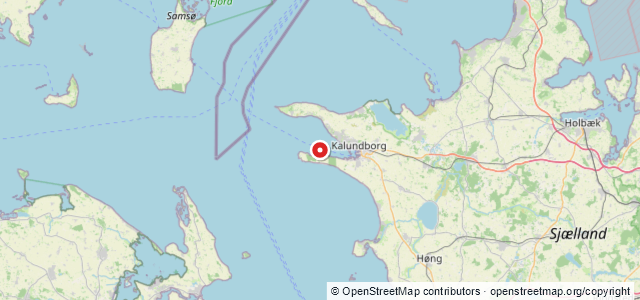 Kort over Tabt anker Kalundborg Fjord