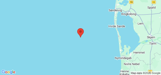 Kort over Tabt anker Hvide Sande W