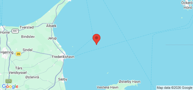 Kort over Tabt anker Frederikshavn E