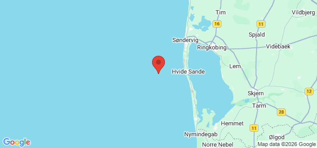 Kort over Tabt anker Hvide Sande W