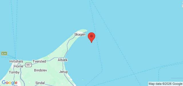 Kort over Tabt anker Skagen. Skagen Red
