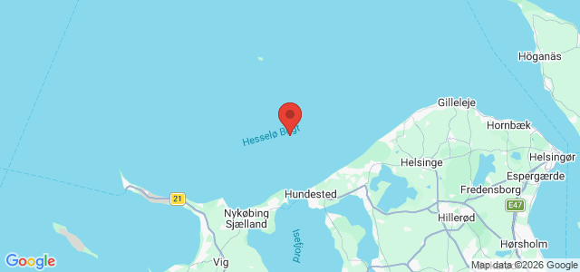 Kort over Sejladshindring Hesselø Bugt