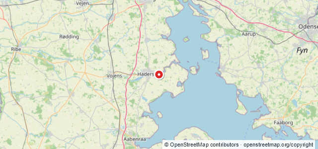 Kort over Reduceret vanddybde. Haderslev Fjord