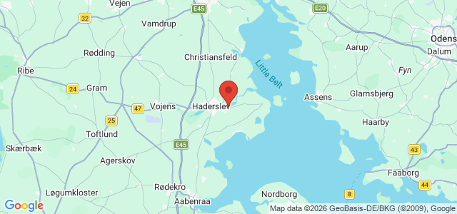 Kort over Reduceret vanddybde. Haderslev Fjord