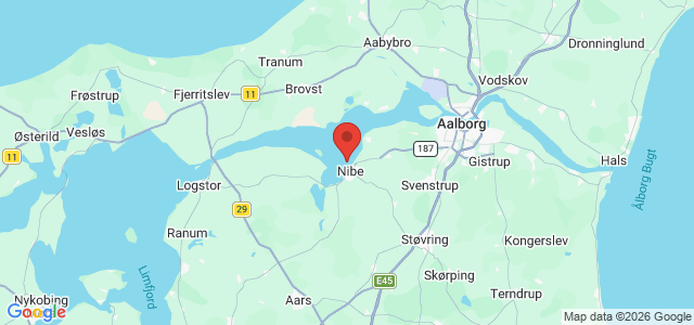 Kort over Mindre dybde. Nibe Bredning