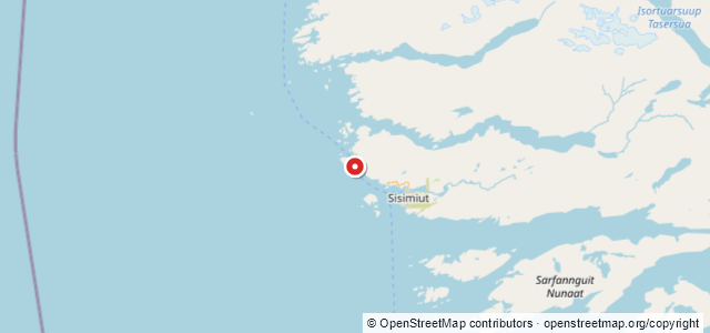 Kort over Vrag. Grønland. Holsteinsborg WNW. Ujarasugssuliup qáqá W