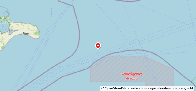 Kort over Birthe M/S